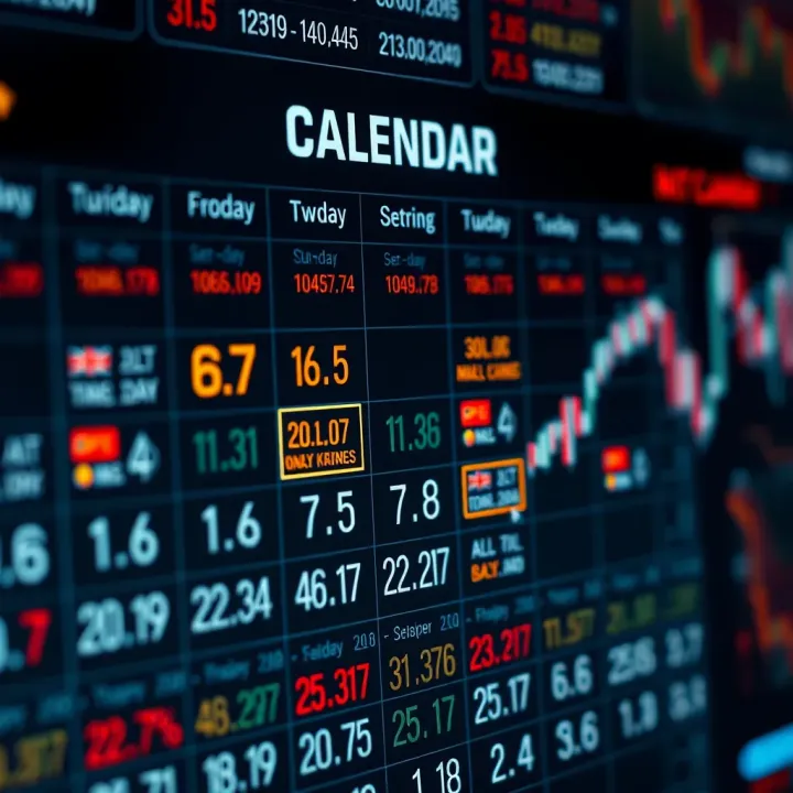 Economic Calendar for Market Insights Economic calendar interface highlighting key market events and data releases