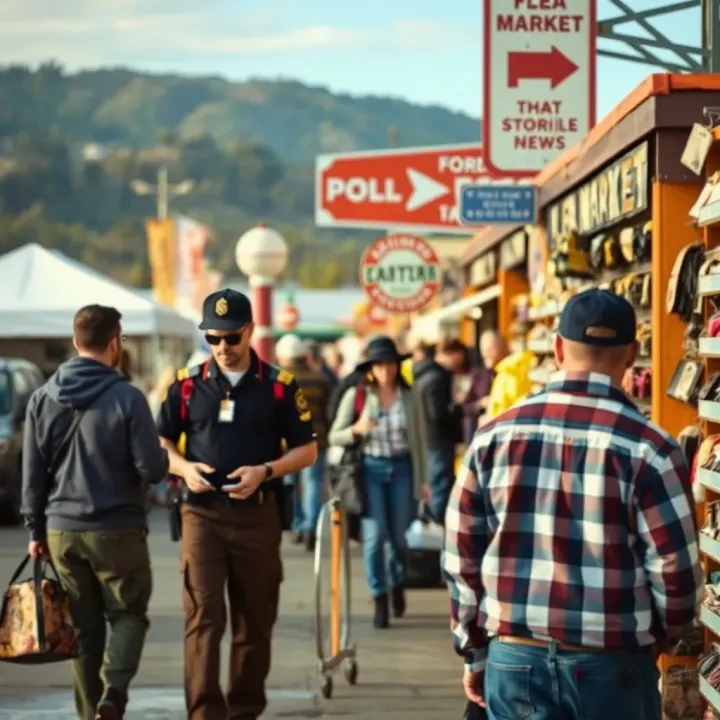 Guide to Visiting Fordsburg Flea Market Safely Visitors exploring diverse merchandise at Fordsburg Flea Market with clear signage and security presence