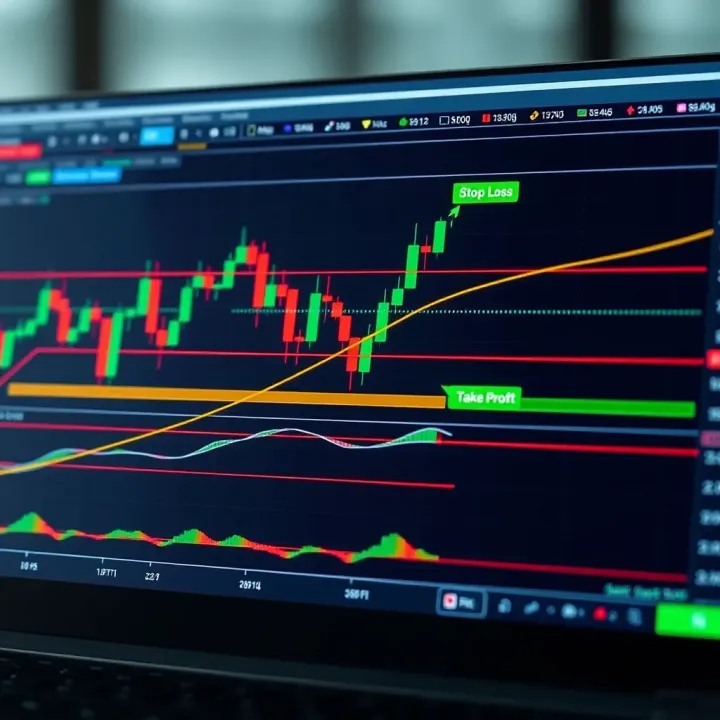Effective Risk Management Strategies in Forex Trading Chart showing risk management techniques with stop loss and take profit levels on a trading platform