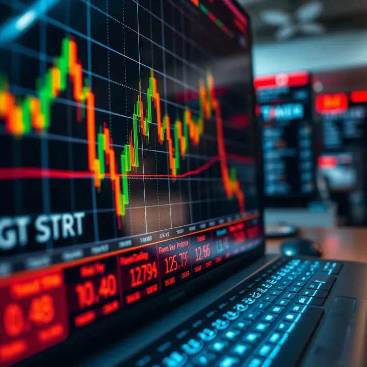 Chart displaying forex market trends and currency exchange rates