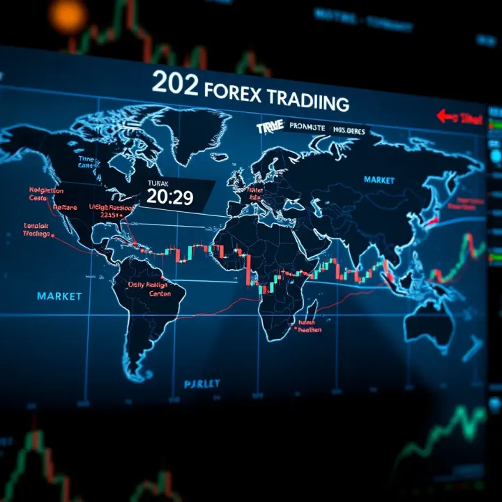 World map highlighting key forex trading sessions across major financial centers