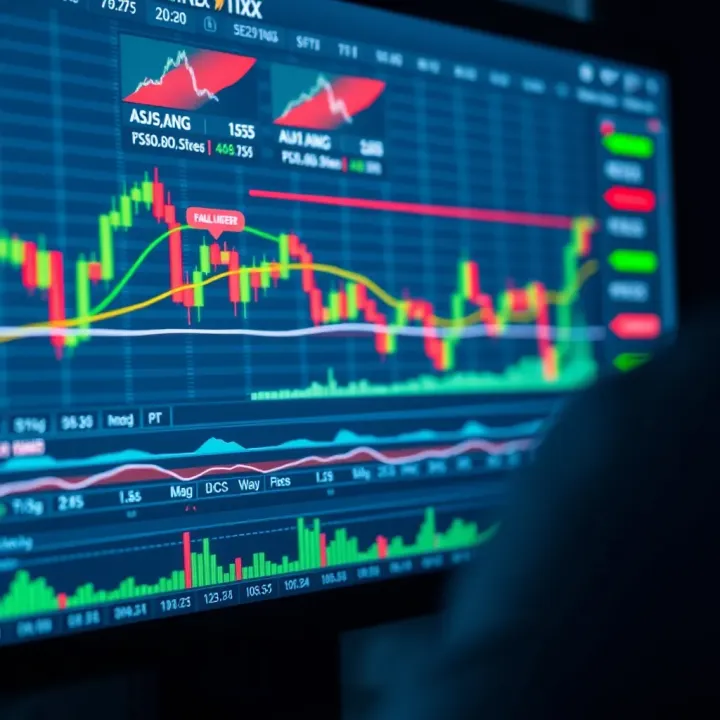 Forex trading software interface showing real-time currency charts and technical indicators