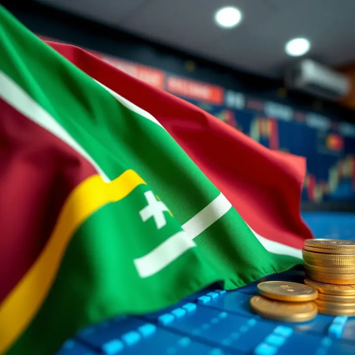 South African flag with currency symbols representing forex trading opportunities