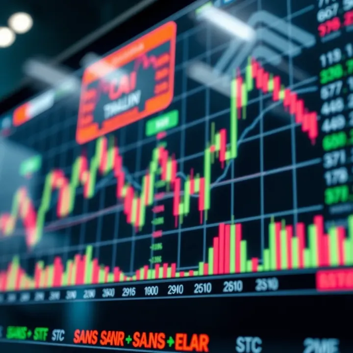 Technical chart displaying various indicators and economic data influences on currency price movements