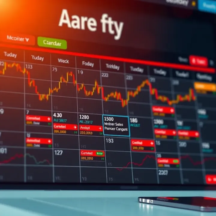 Calendar showing various economic events influencing currency markets
