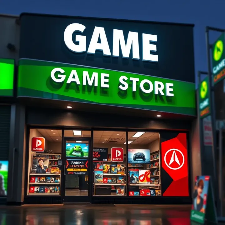 Exterior view of a game store in Port Elizabeth with clear signage and welcoming entrance