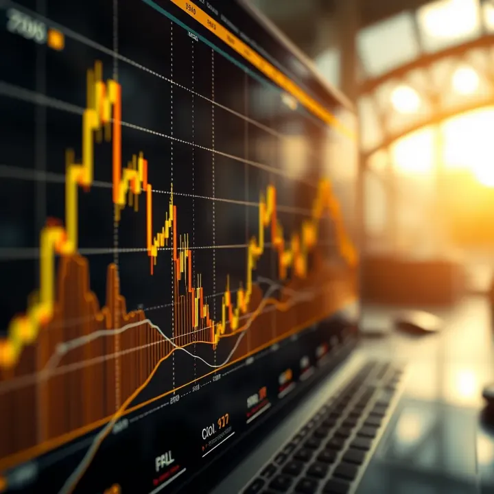 Graph showing gold price fluctuations with forex market indicators