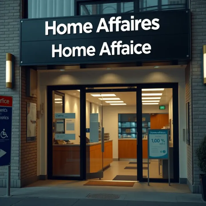 Entrance of Home Affairs office in Alberton during daytime showing clear signage and accessible entry