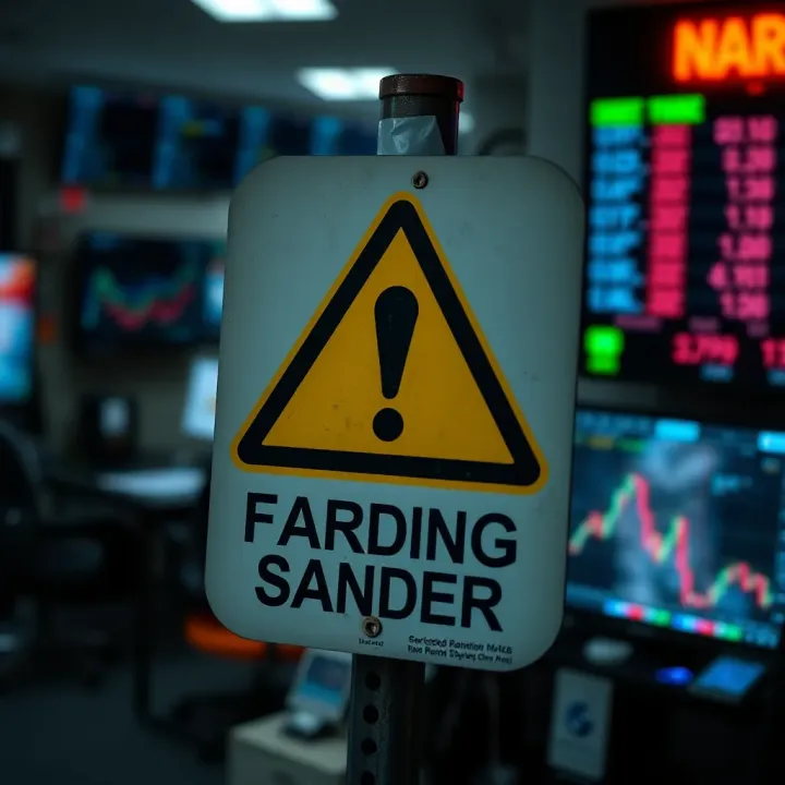 Alert symbol with caution sign highlighting potential online trading scams