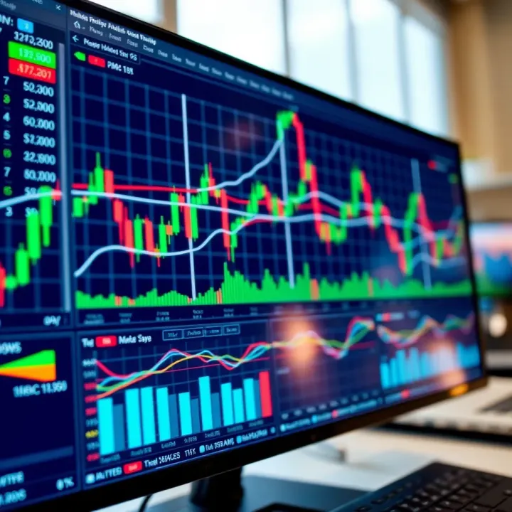 Interactive forex trading platform interface showing currency charts and analysis tools