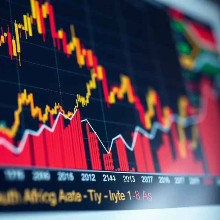 Graph depicting trends and data analysis for South Africa's economic indicators