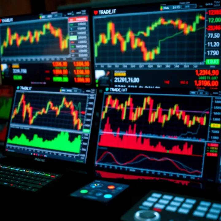 Digital tools and graphs illustrating trading analysis and risk management