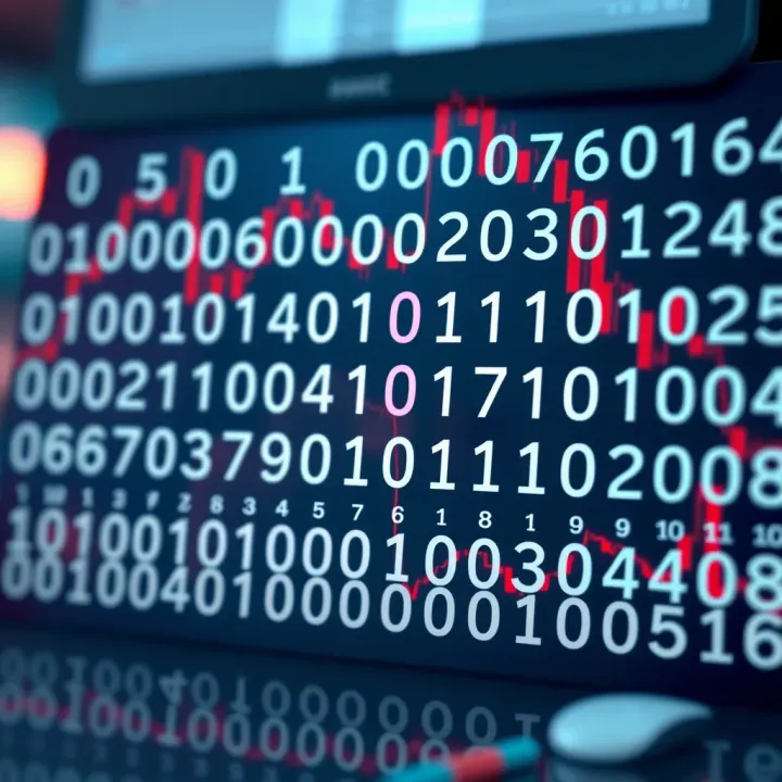 Diagram illustrating the binary number system with zeros and ones arranged to represent digital data
