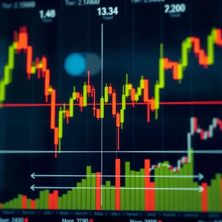 Chart displaying multiple bullish candlestick formations with trading volume indicators