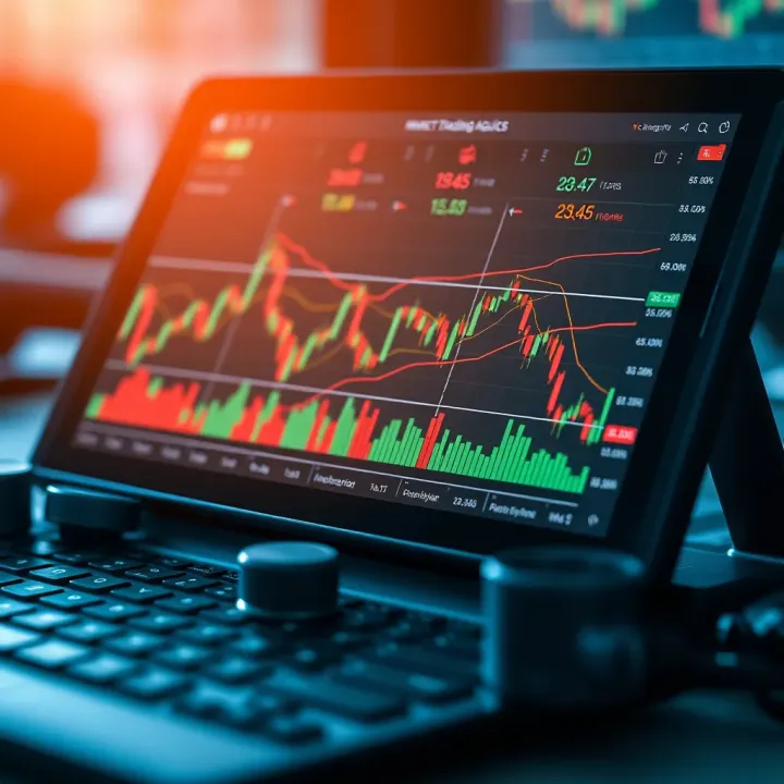 Forex Trading Tools and Market Analysis Illustration of financial charts and forex trading tools on a digital device
