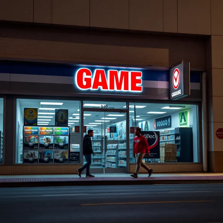 Exterior view of a game store in South Africa with clear store signage and entrance