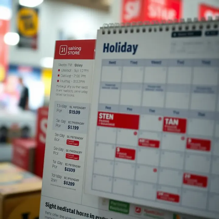 Calendar marked with holiday dates influencing game store operating hours in South Africa