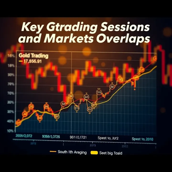 Key Gold Trading Sessions and Market Overlaps Graph showing overlapping gold trading sessions and their impact on trading activity