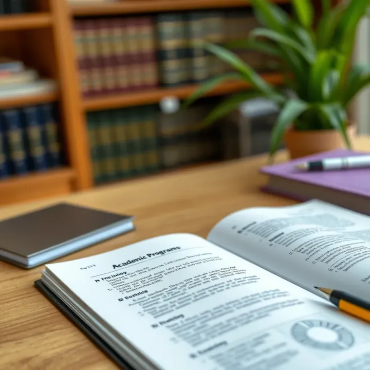 Academic Programs and Career Prospects in Risk Management Studies Open book with notes and a pen on a desk representing academic study and career planning