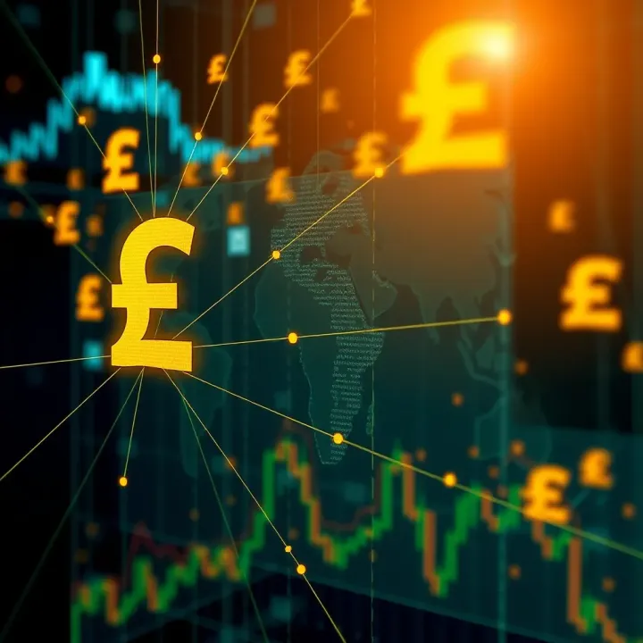 Global currency symbols interconnected by digital lines representing the dynamic forex market