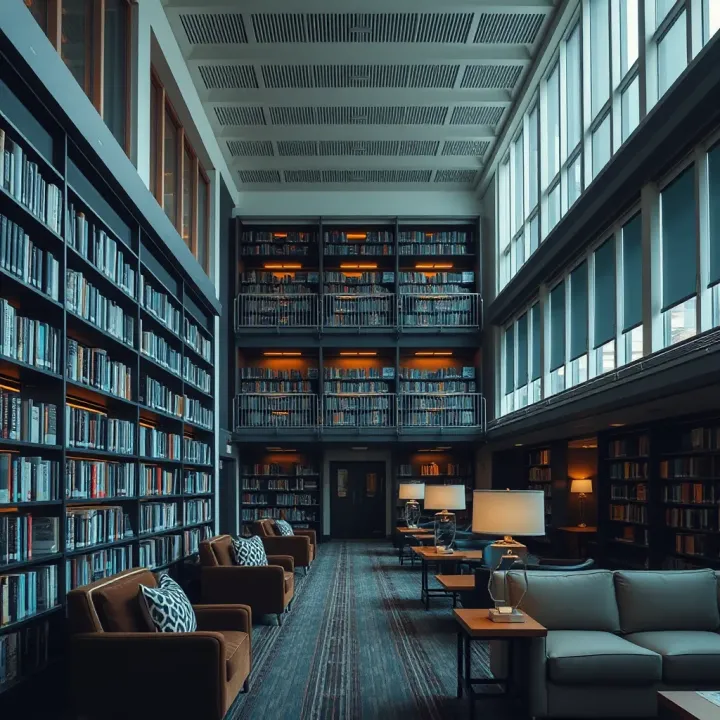 Interior view of Wynberg Library showing rows of bookshelves and comfortable reading areas